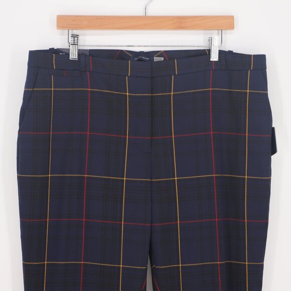NWT TOMMY HILFIGER Radcliffe Pant Windowpant Plaid Ankle Slim Leg Navy Size 14 - Picture 5 of 12
